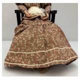 Vintage Hand Crafted Wax Grandma And Grandpa Figurines 14"