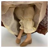 Vintage Hand Crafted Wax Grandma And Grandpa Figurines 14"