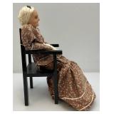 Vintage Hand Crafted Wax Grandma And Grandpa Figurines 14"