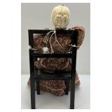 Vintage Hand Crafted Wax Grandma And Grandpa Figurines 14"