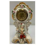 Misc. Vintage Clocks And Travel Clocks Including ELGIN And More (Chalkware Clock Horseman