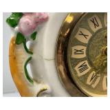 Misc. Vintage Clocks And Travel Clocks Including ELGIN And More (Chalkware Clock Horseman