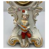 Misc. Vintage Clocks And Travel Clocks Including ELGIN And More (Chalkware Clock Horseman