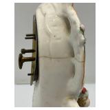 Misc. Vintage Clocks And Travel Clocks Including ELGIN And More (Chalkware Clock Horseman