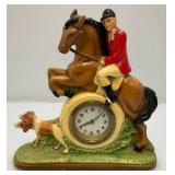 Misc. Vintage Clocks And Travel Clocks Including ELGIN And More (Chalkware Clock Horseman