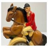 Misc. Vintage Clocks And Travel Clocks Including ELGIN And More (Chalkware Clock Horseman