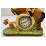 Misc. Vintage Clocks And Travel Clocks Including ELGIN And More (Chalkware Clock Horseman