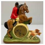 Misc. Vintage Clocks And Travel Clocks Including ELGIN And More (Chalkware Clock Horseman