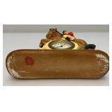 Misc. Vintage Clocks And Travel Clocks Including ELGIN And More (Chalkware Clock Horseman