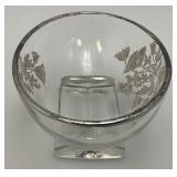 Vintage Silver Overlay Fostoria Century 3 Part Divided Relish Dish & Gravy Boat With Spoon