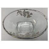 Vintage Silver Overlay Fostoria Century 3 Part Divided Relish Dish & Gravy Boat With Spoon