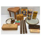 Misc. Primitive Collectibles Including Mother Hubbard Graham Or Whole Wheat Container And More
