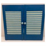 Antique Picture Frame 17" x 21" With Original Silhouette Art And Hand Painted Fold Open Shutter Mirror With Bermuda Art 18" x 20" Closed And 40" x 18" Open