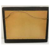 Antique Picture Frame 17" x 21" With Original Silhouette Art And Hand Painted Fold Open Shutter Mirror With Bermuda Art 18" x 20" Closed And 40" x 18" Open