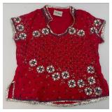 Vintage Colllectible Embroidered And Beaded Shirt Size 44