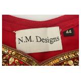 Vintage Colllectible Embroidered And Beaded Dress/Skirt And Top Size 44