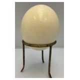 Hand Painted Pheasant Scene Ostrich Egg With Stand