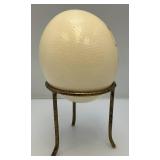 Hand Painted Pheasant Scene Ostrich Egg With Stand