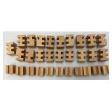 Misc. Vintage Wood Carved Items Including Camel Bone  Inlaid Trinket Box And More