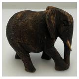 Misc. Vintage Wood Carved Items Including Camel Bone  Inlaid Trinket Box And More