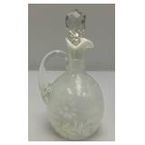 Vintage FENTON Daisy And Fern Opalescent Clear Glass Cruet