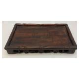 Exquisite CHINESE Natural Rosewood Hand Carved Lap Tray 9" x 14 1/2" x 2 1/4"