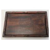 Exquisite CHINESE Natural Rosewood Hand Carved Lap Tray 9" x 14 1/2" x 2 1/4"