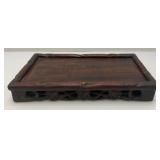 Exquisite CHINESE Natural Rosewood Hand Carved Lap Tray 9" x 14 1/2" x 2 1/4"