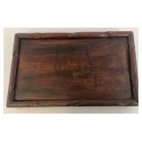 Exquisite CHINESE Natural Rosewood Hand Carved Lap Tray 9" x 14 1/2" x 2 1/4"