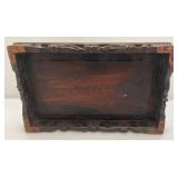 Exquisite CHINESE Natural Rosewood Hand Carved Lap Tray 9" x 14 1/2" x 2 1/4"