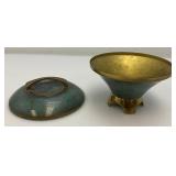 Vintage Very RARE Brass/Enamel Israeli Made Candy Dish With Lid 4 1/2" x 5 1/2"