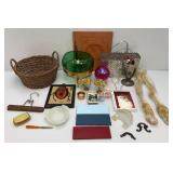 Unique Vintage Metal Woven Basket, Collectibles And More