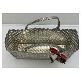 Unique Vintage Metal Woven Basket, Collectibles And More