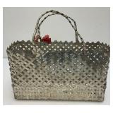Unique Vintage Metal Woven Basket, Collectibles And More