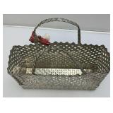 Unique Vintage Metal Woven Basket, Collectibles And More