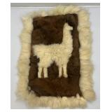 Avintage Alpaca Fur Rug Liama Design From Peru