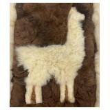 Avintage Alpaca Fur Rug Liama Design From Peru