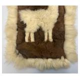 Avintage Alpaca Fur Rug Liama Design From Peru