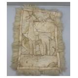 Avintage Alpaca Fur Rug Liama Design From Peru