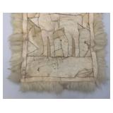 Avintage Alpaca Fur Rug Liama Design From Peru