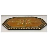 Vintage Handmade Wooden Music Boxes, Hummel Wooden Music Box & Inlaid Wooden Laquered Serving Tray (Cracks Present In Clearcoat)