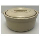 Vintage Red Wing Casserole Bowl With Lid Pottery With Scandia Merchantile Company Advertisement