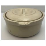 Vintage Red Wing Casserole Bowl With Lid Pottery With Scandia Merchantile Company Advertisement