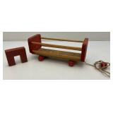 Vintage Toys Including OHIO Arts Co. Tin Litho Doll Cart And More