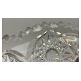 Vintage Crystal And Glass Items Including Fostoria Silver Plate Overlay Divided Snack Dish And More