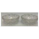 Vintage Crystal And Glass Items Including Fostoria Silver Plate Overlay Divided Snack Dish And More