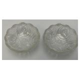 Vintage Crystal And Glass Items Including Fostoria Silver Plate Overlay Divided Snack Dish And More