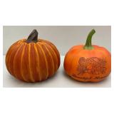 Group Of Resin And Ceramic Pumpkins