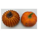 Group Of Resin And Ceramic Pumpkins