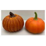 Group Of Resin And Ceramic Pumpkins